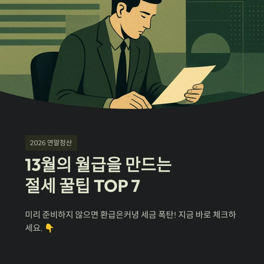 13월의 월급을 만드는절세 꿀팁 TOP 7