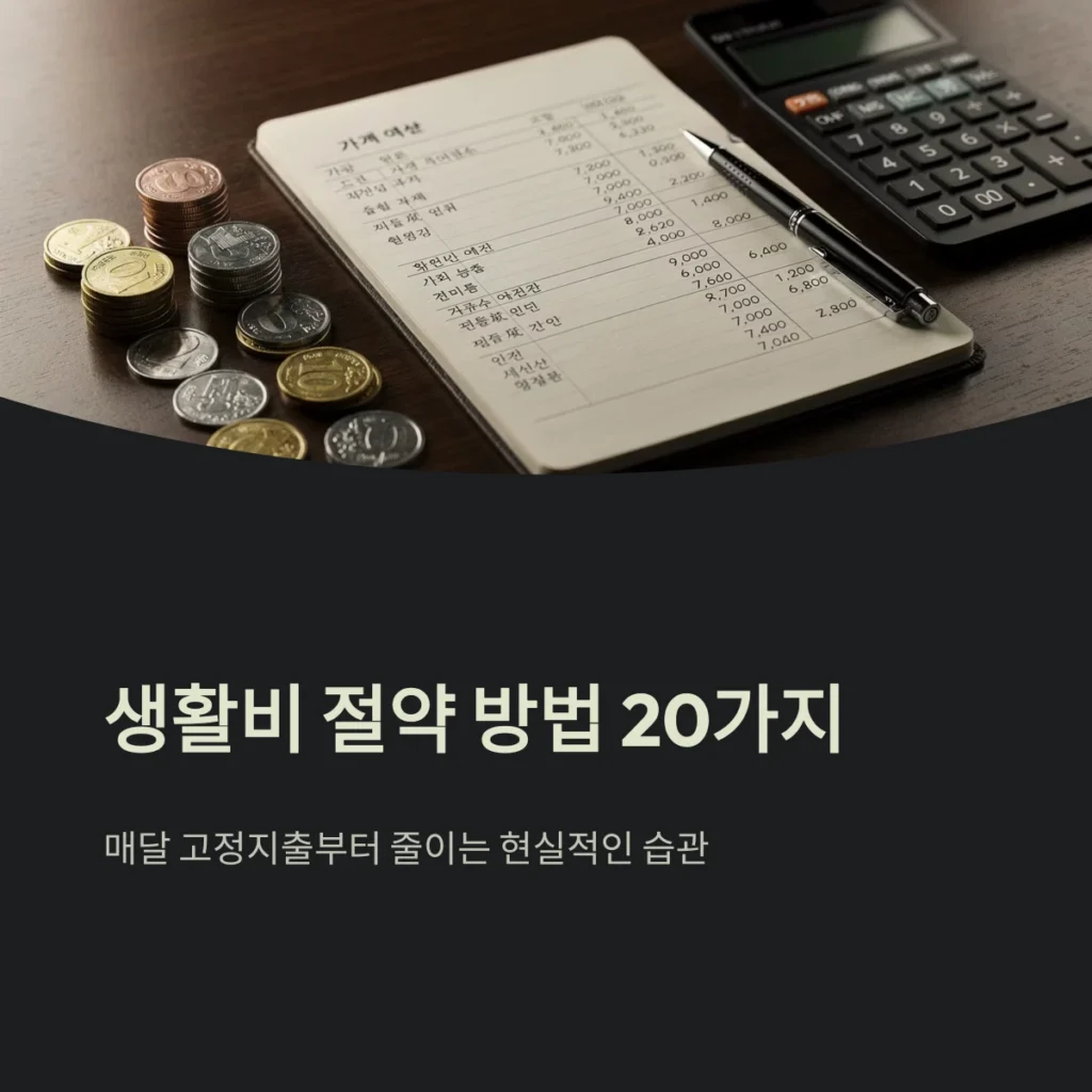 생활비 절약 방법 20가지