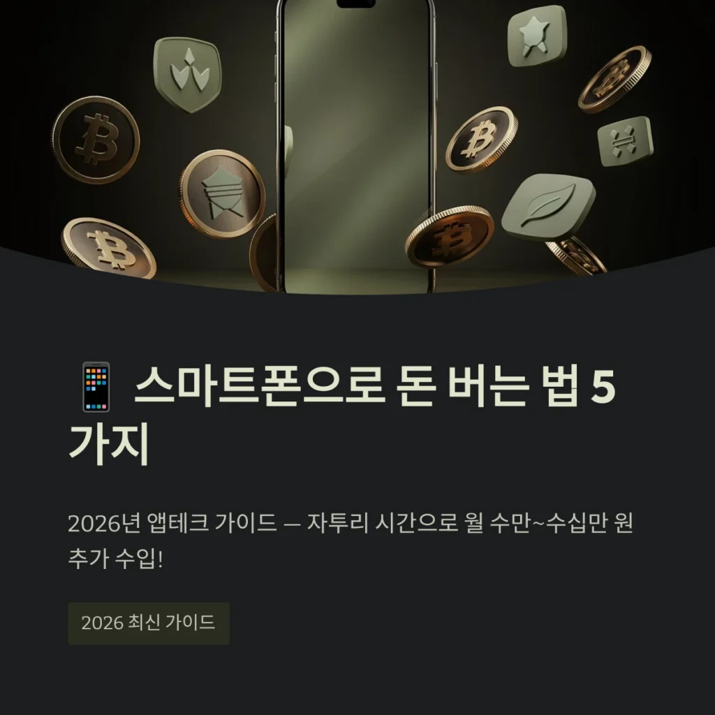 스마트폰으로 돈 버는 법 5가지