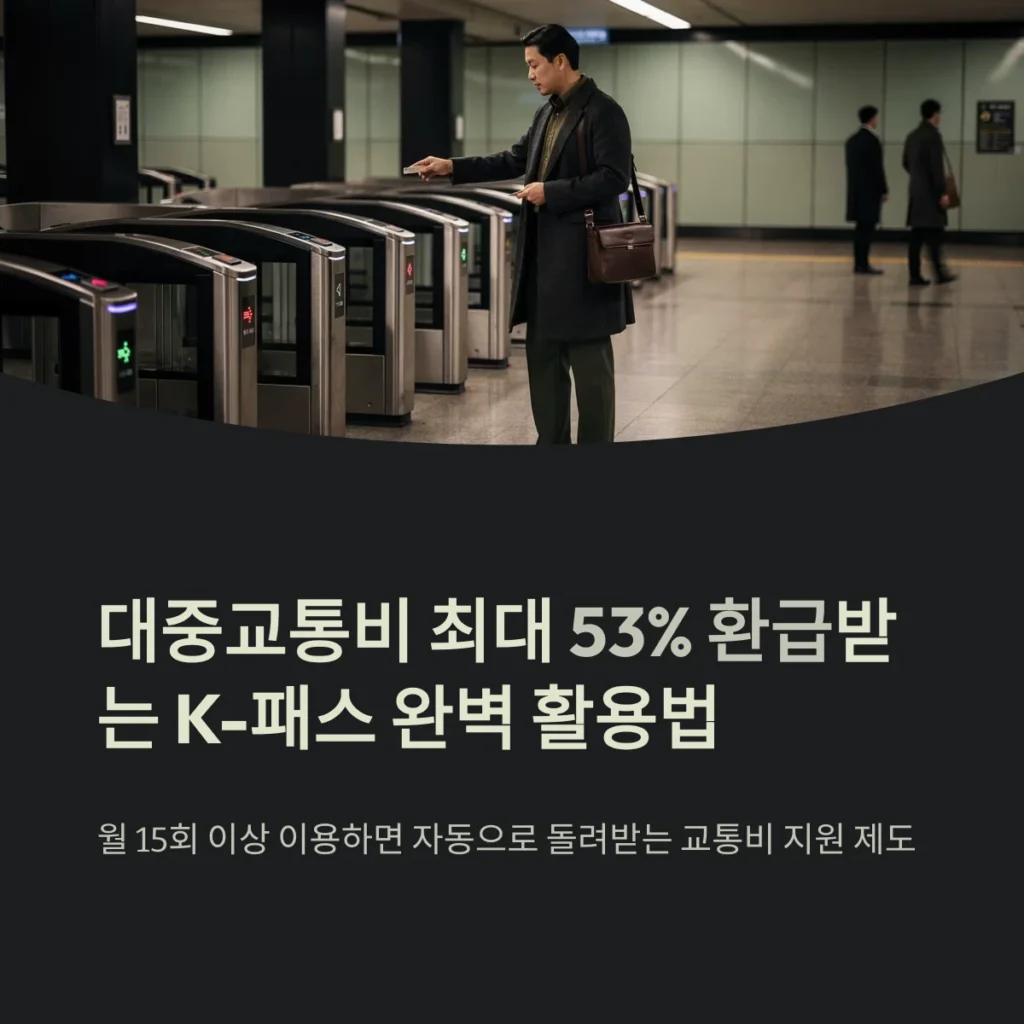 대중교통비 최대 53% 환급받는 K-패스 완벽 활용법