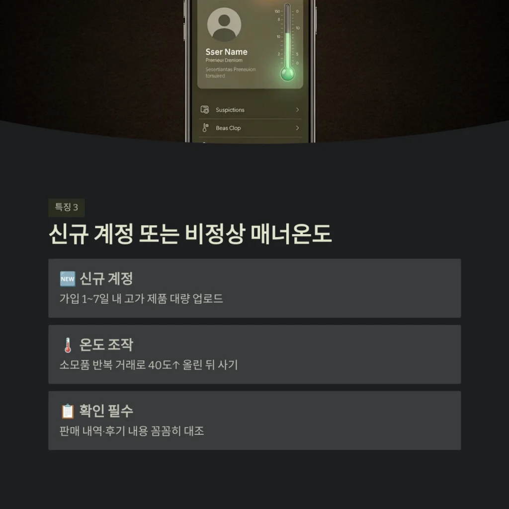 신규 계정 또는 비정상 매너온도