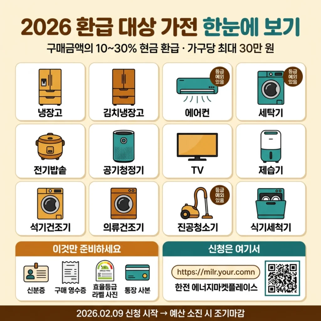 급 대상 가전제품 품목