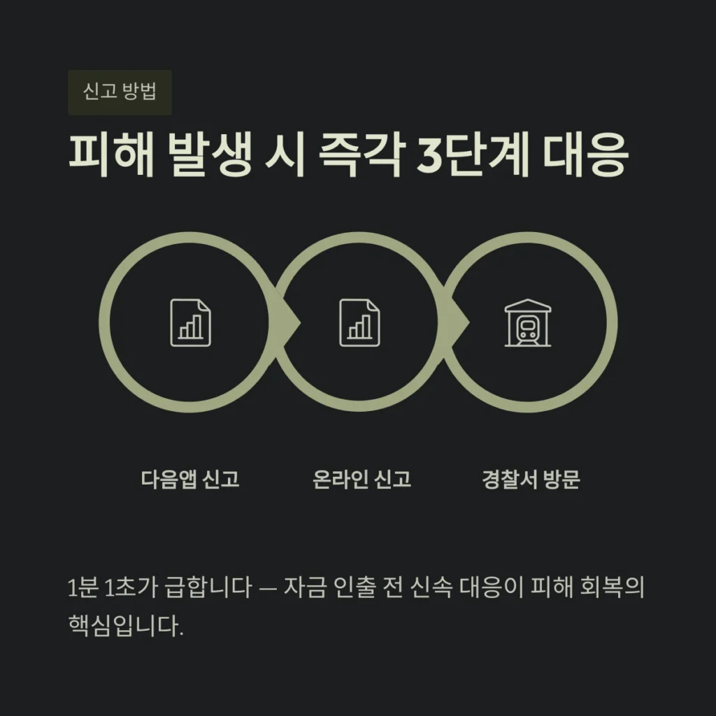 피해 발생 시 즉각 3단계 대응