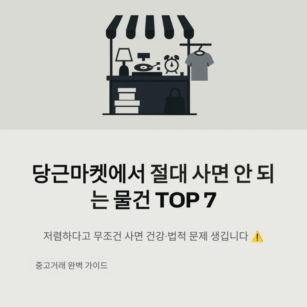 당근마켓에서 절대 사면 안 되는 물건 TOP 7